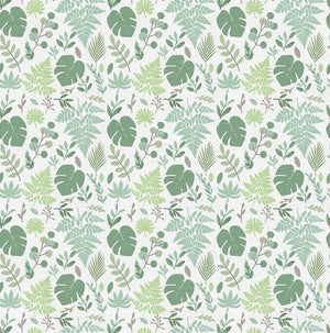 Tropical Leaves - Monstera, Fern, Eucalyptus Cotton - Custom Made Fitted Sheet