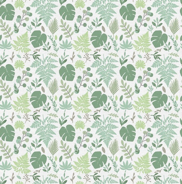 Tropical Leaves - Monstera, Fern, Eucalyptus Cotton - Custom Made Fitted Sheet