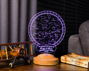 Custom Constellation Star Map Night Light, Personalized Anniversary Gift by Drn Gift Store