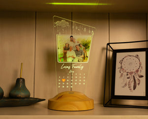 Personalized Photo Calendar Night Light, Custom LED Lamp by Drn Gift Store