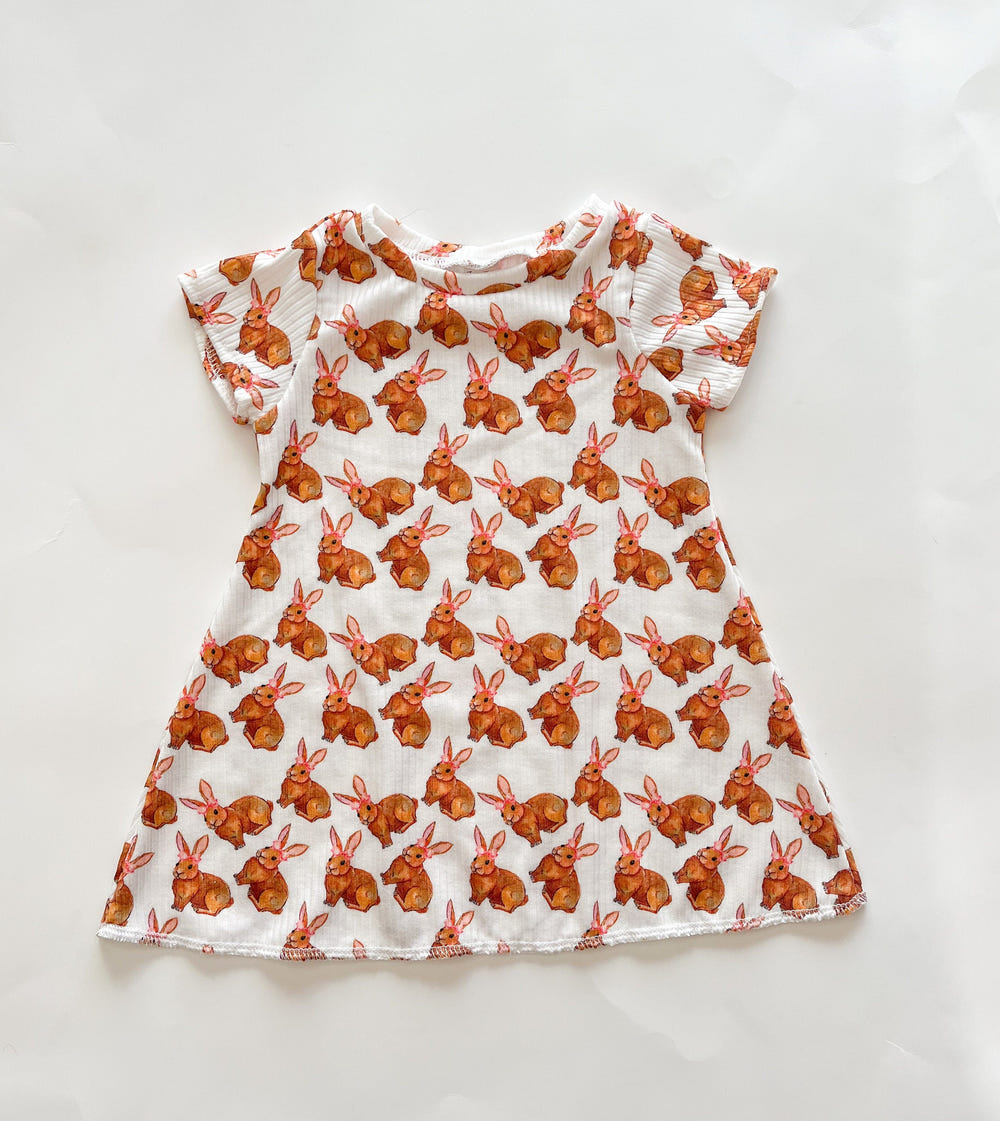 Easter Bunny Baby Dress - Adorable spring outfit for infants featuring a cute bunny design. Perfect for Easter celebrations!
