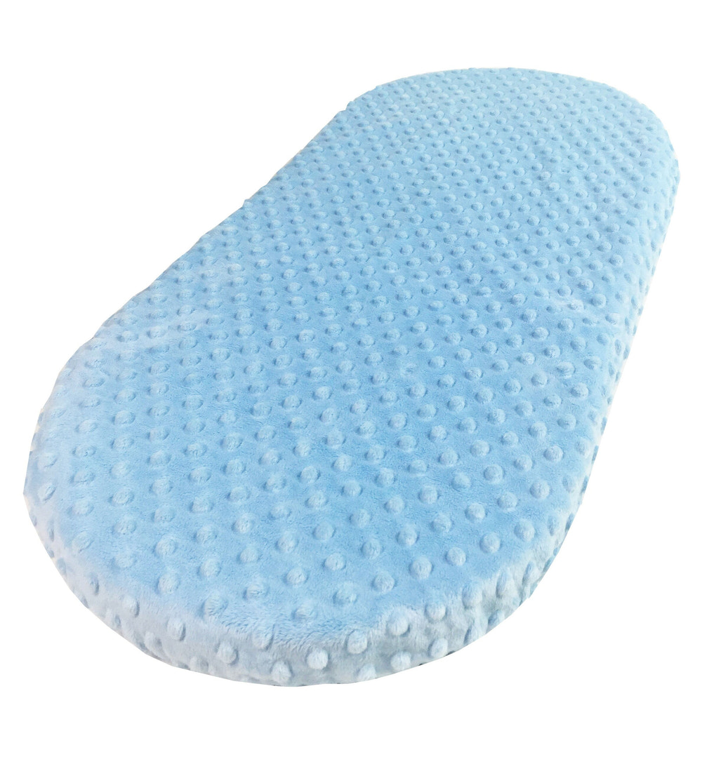 Blue Minky Dot - Custom Made Fitted Sheet - Organic Cotton for Baby Crib