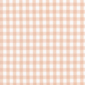 Light Peach Cotton Gingham - Custom Made Fitted Sheet