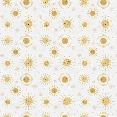 Happy Suns in Cotton - Custom Made Fitted Sheet