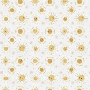 Happy Suns in Cotton - Custom Made Fitted Sheet