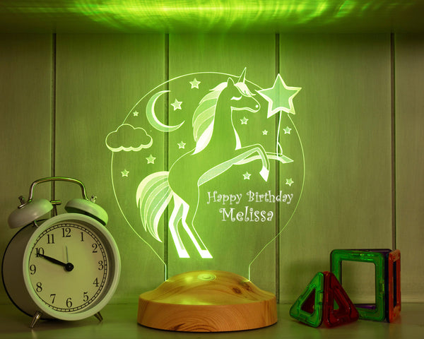 Unicorn Custom Night Light, Led Lamp, Personalized Kids' Bedroom Decor by Drn Gift Store