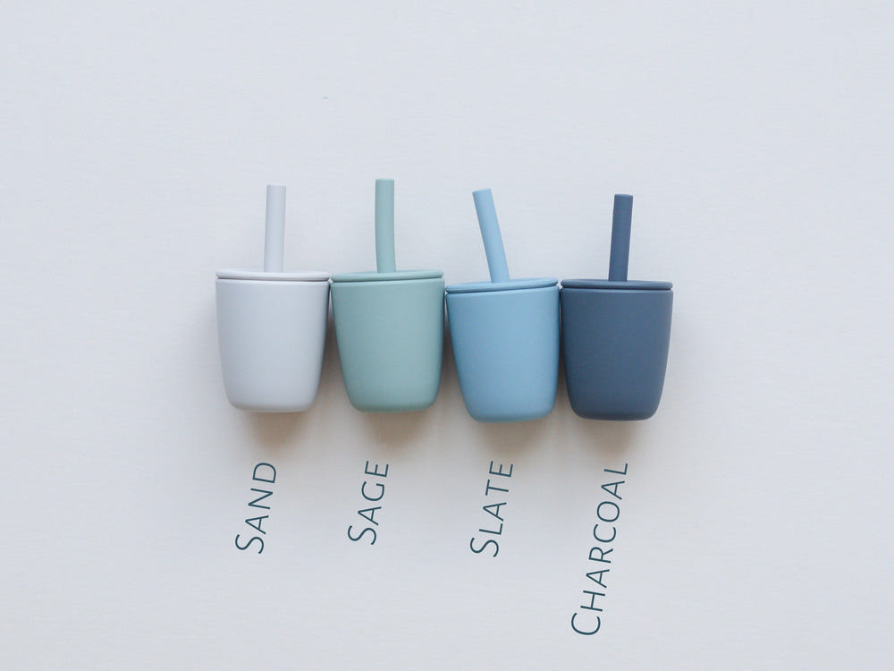 Mini Straw Cup for babies - silicone design perfect for toddlers learning to drink independently.