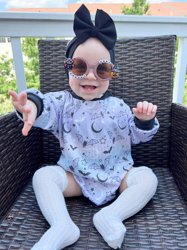 Purple Halloween Baby Sweater Romper
