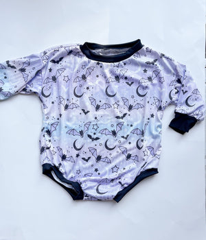 Purple Halloween Baby Sweater Romper
