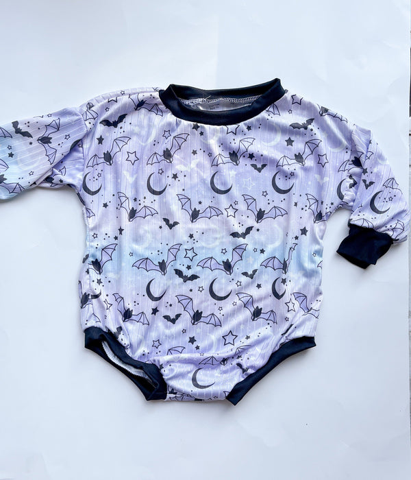 Purple Halloween Baby Sweater Romper