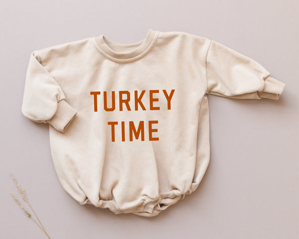Turkey Time Sweatshirt Romper  - more colors
