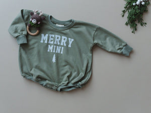 Merry Mini Christmas Sweatshirt Romper