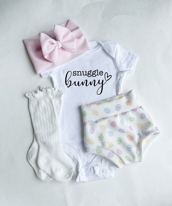 Snuggle Bunny Easter Bummies Set for babies - cute two-piece outfit perfect for spring celebrations.