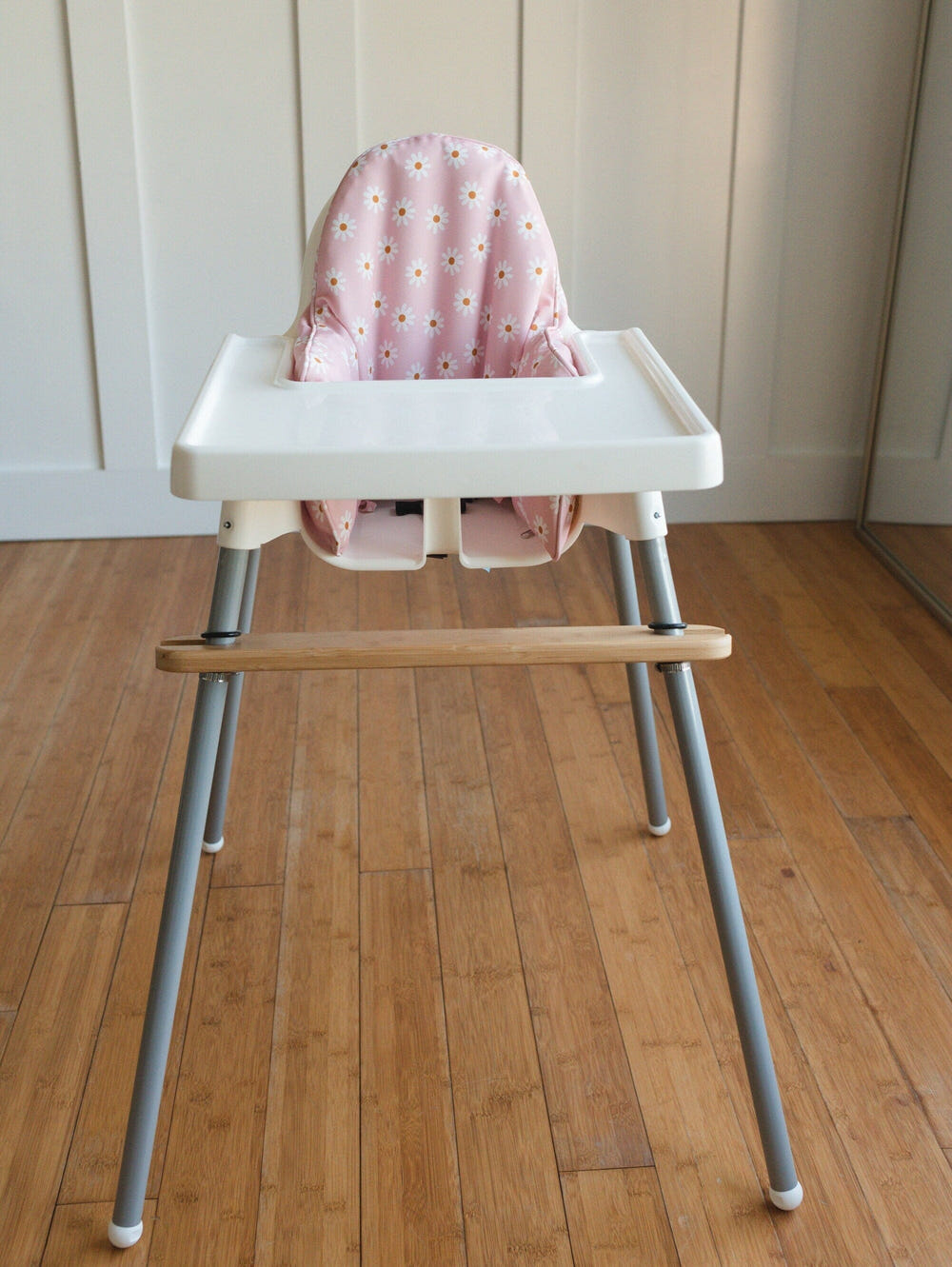Pink Daisy IKEA Antilop Cushion Cover for baby seats, adding comfort and style to your little one's seating.