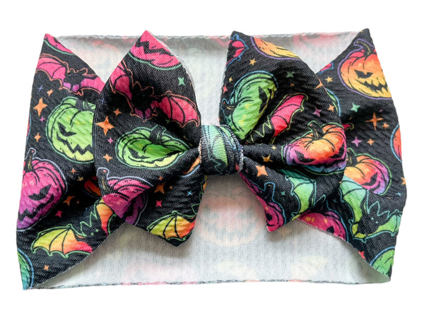 Neon Halloween Headwrap Bow