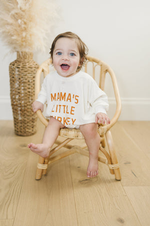 Mama's Little Turkey Bamboo Sweatshirt Romper