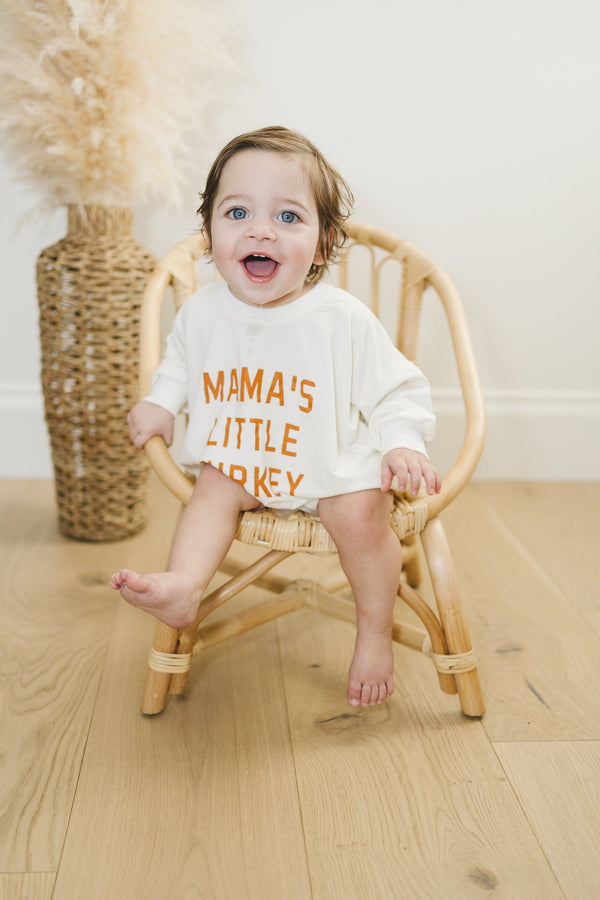 Mama's Little Turkey Bamboo Sweatshirt Romper