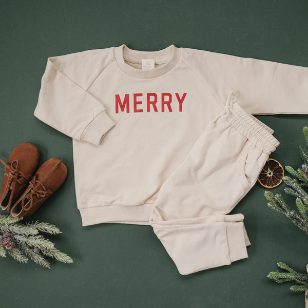 Merry Organic Cotton Crewneck Sweatshirt - Cream