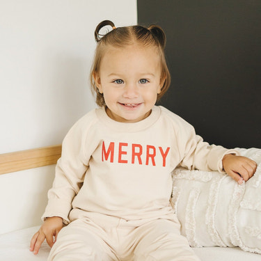 Merry Organic Cotton Crewneck Sweatshirt - Cream