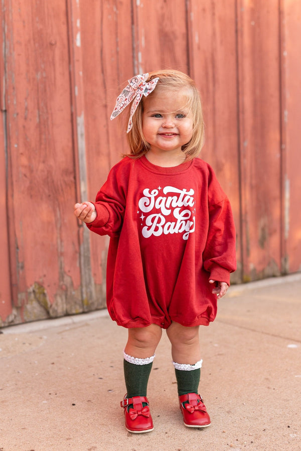 Santa Baby Sweatshirt Romper