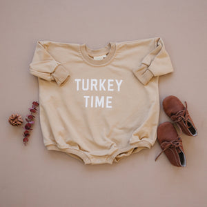 Turkey Time Sweatshirt Romper  - more colors