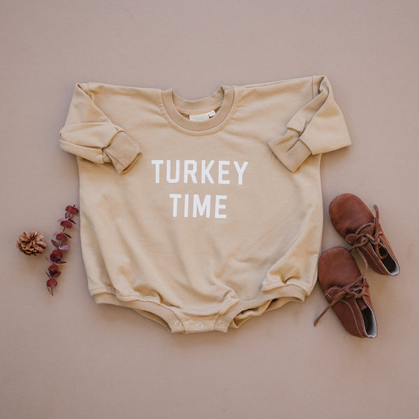 Turkey Time Sweatshirt Romper  - more colors