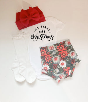 Christmas Embroidery Inspired Bummies Set