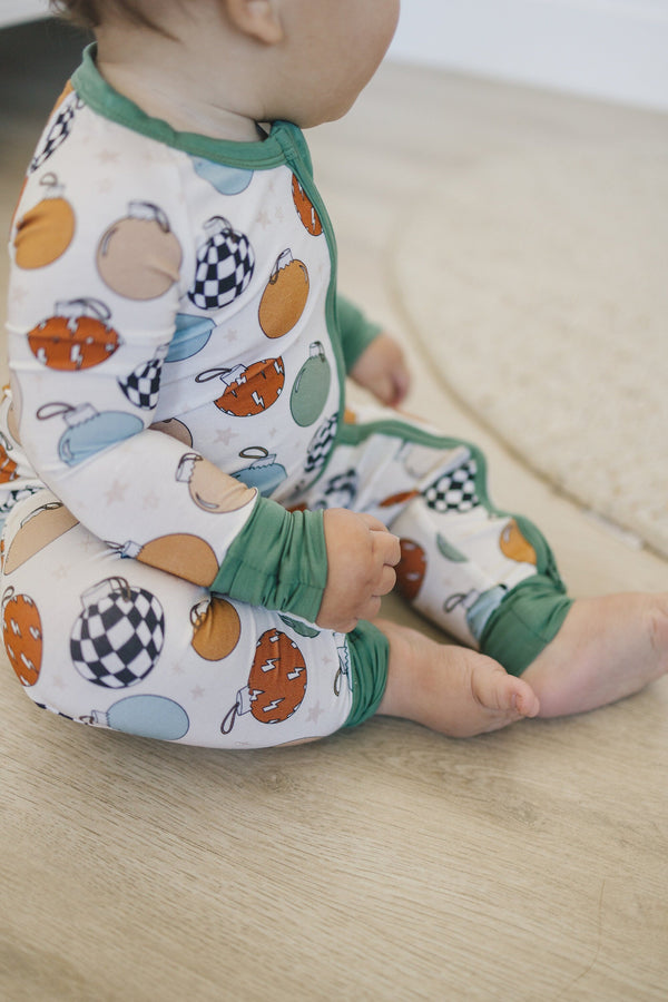 Christmas Ornament Bamboo Zippy Romper *Newborn & 0/3m left