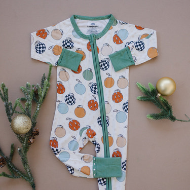 Christmas Ornament Bamboo Zippy Romper *Newborn & 0/3m left