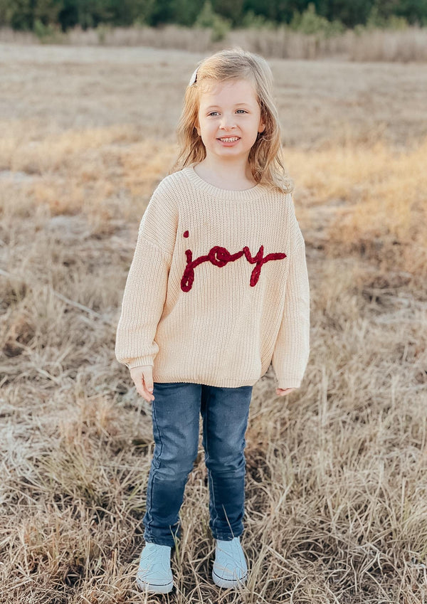 Joy Hand Embroidered Christmas Sweater - Infant Sizes