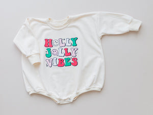 Holly Jolly Vibes Christmas Sweatshirt Romper