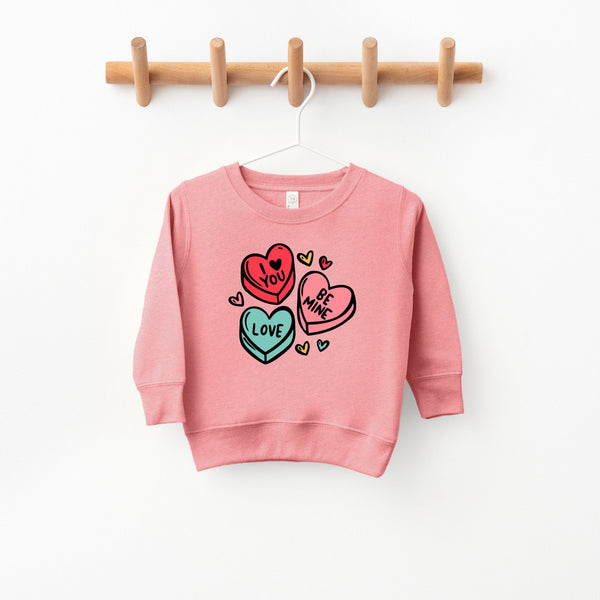 Candy Heart's Sweatshirt for babies, cozy and stylish, shown from angle 7, perfect for everyday wear.