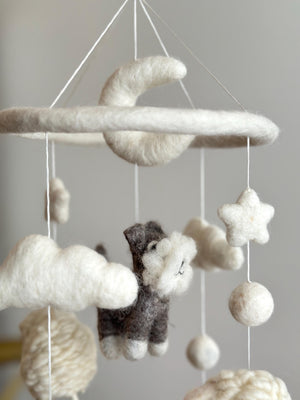 Schnauzer + Sheep Baby Mobile For Nursery Decor