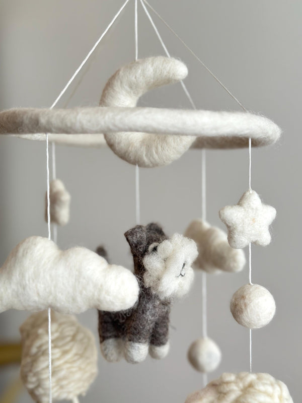 Schnauzer + Sheep Baby Mobile For Nursery Decor