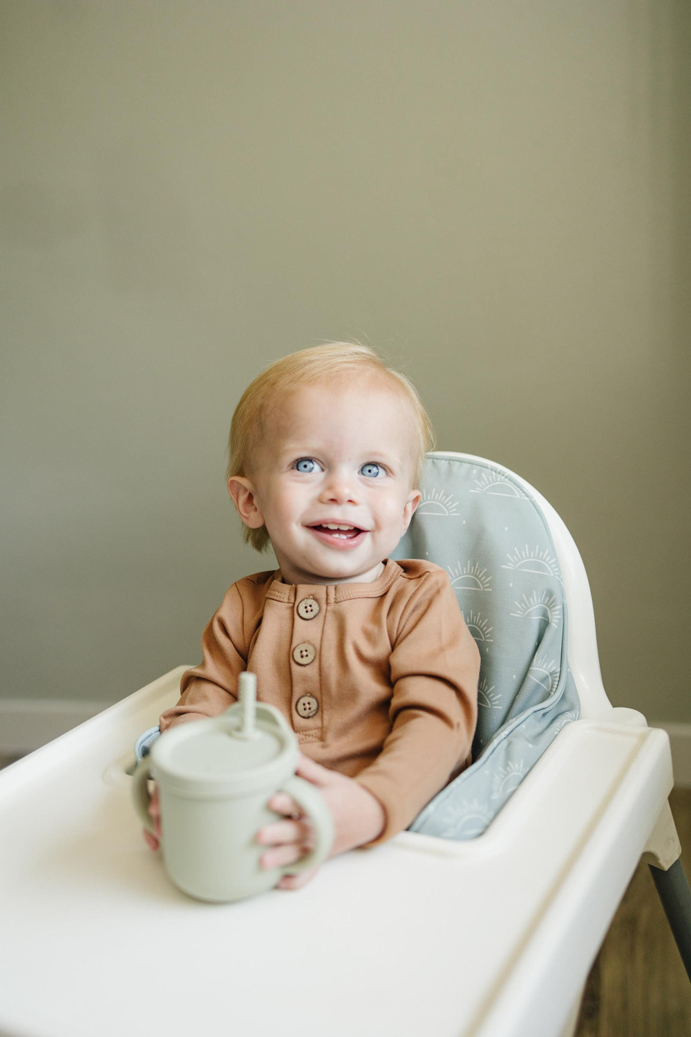 Sage Green Suns IKEA Antilop Highchair Cushion Cover - Wipeable, Highchair Accessories