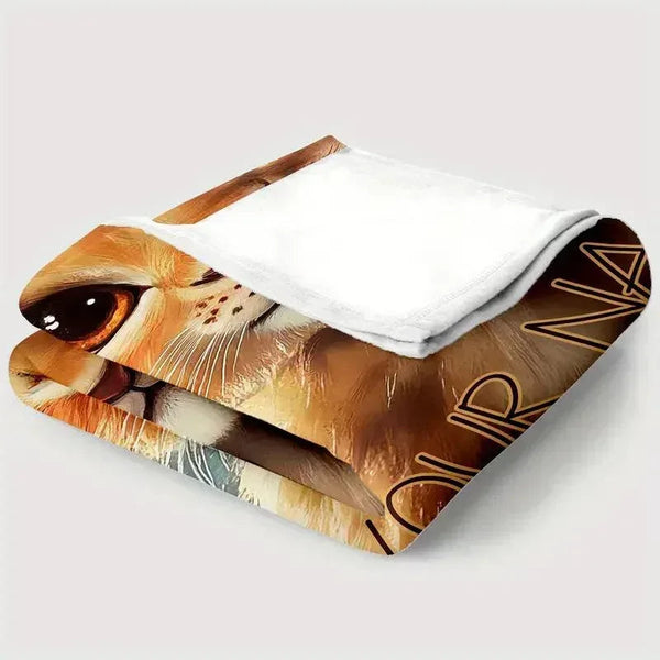 Personalized Baby Lion King Blanket: Soft Flannel Throw, Custom Name Gift