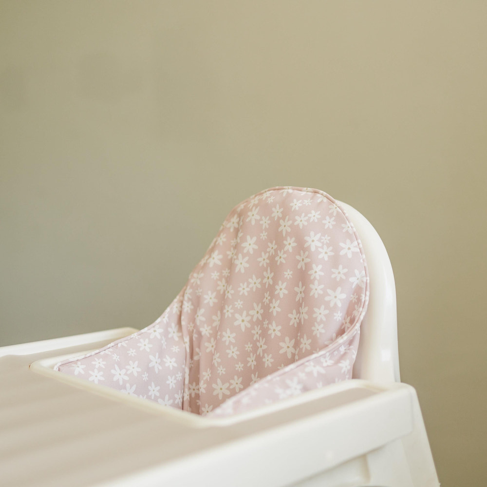 Pink Floral Cushion Cover for IKEA Antilop Highchair: Wipeable, Highchair Accessories