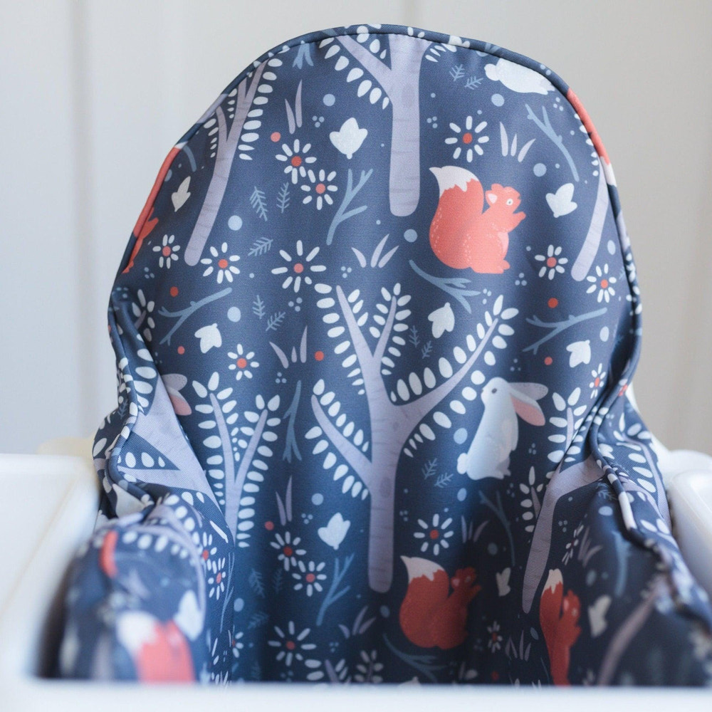 Navy Woodland IKEA Antilop Highchair Cushion Cover - Wipeable