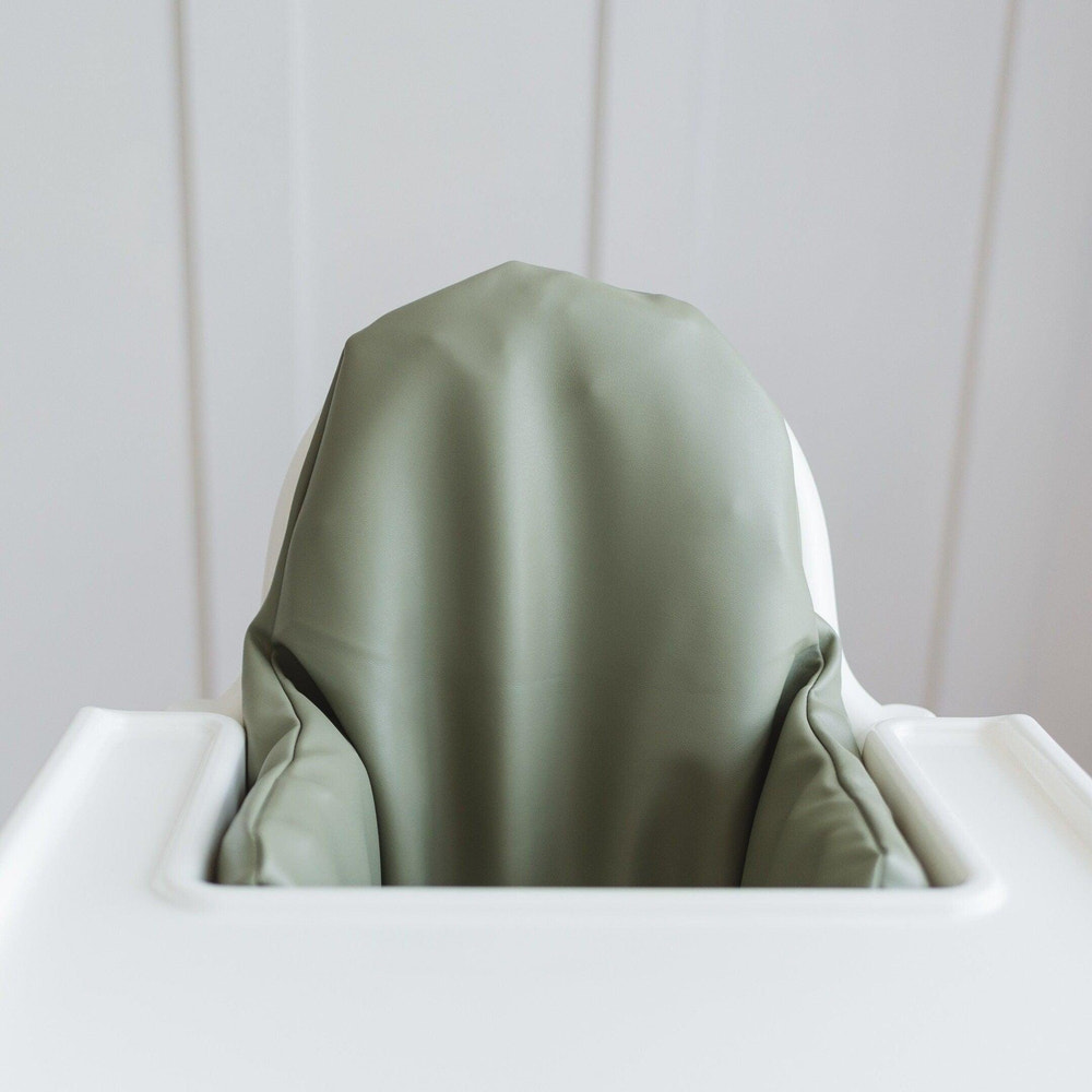 Olive Vegan Leather Cushion Cover for IKEA Antilop Highchair