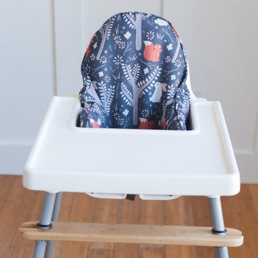 Navy Woodland IKEA Antilop Highchair Cushion Cover - Wipeable