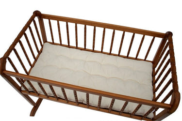 Organic cotton futon pad in rectangle shape, customizable size, perfect for babies' comfort and safety.