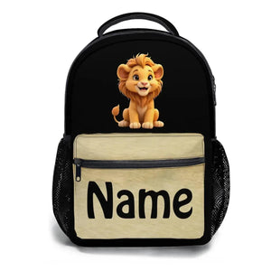 Personalized Lion Kids School Set: Backpack, Lunch Tote & Pen Pouch, Name Gift