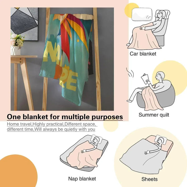 Personalized Sunny Sunshine Sunflower Blanket: Custom Name Gift, Flannel Fleece Throw