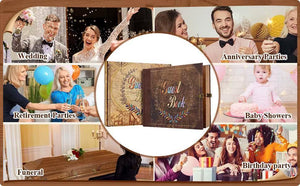 Vintage Wedding Guest Book: Retro Kraft Album with Keepsake Box, Marriage Photo Memory Book
