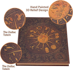 Zodiac Scrapbook Album: Retro Adventure Memory Book, Photo Memory Journal, Keepsake Diary