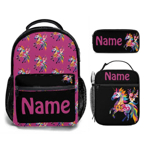 Personalized Kids School Set: Backpack, Lunch Tote & Pen Pouch, Name Gift