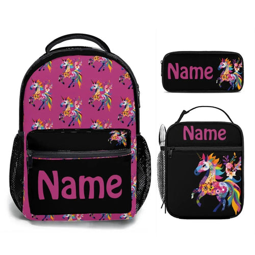 Personalized Kids School Set: Backpack, Lunch Tote & Pen Pouch, Name Gift