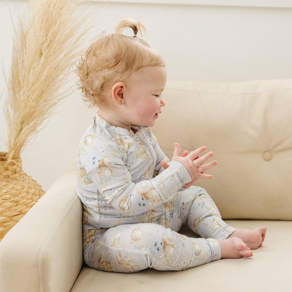 Bunny Blossoms Bamboo Zippy Romper