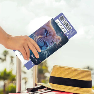Personalized Lion Passport Holder: Starry Galaxy Travel Wallet, Holiday