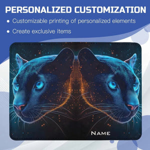 Personalized Celestial Panther Passport Holder: Cosmic Jungle Travel Wallet, Holiday
